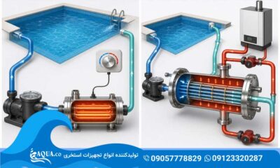 مقایسه هیتر برقی و مبدل حرارتی استخر